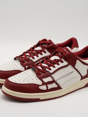 Amiri Skel Top Low Red White Leather Sneakers Men's size 14 US